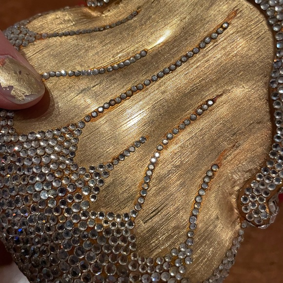 JUDITH LEIBER RARE “Chatelaine” Vintage Antique Gold Diamond Drop Shape Purse - Picture 7 of 13